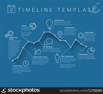 Vector Infographic timeline report template with minimalistic graph