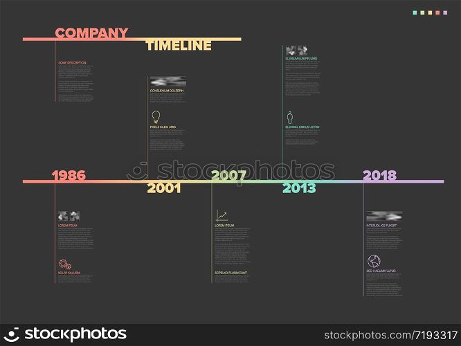Vector Infographic timeline report template with nice typography. Typography Infographic timeline report template