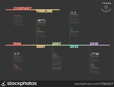 Vector Infographic timeline report template with nice typography. Typography Infographic timeline report template
