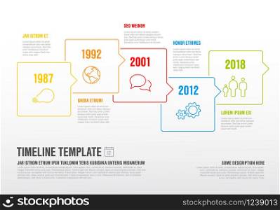 Vector Infographic timeline template made from thin line bubbles and icons