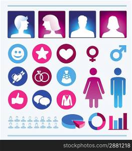 Vector infographics elements - man and woman