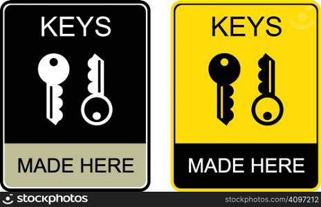 Vector information sign - keys made here.