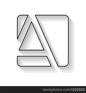 Vector initial letter A. Sign made with black line