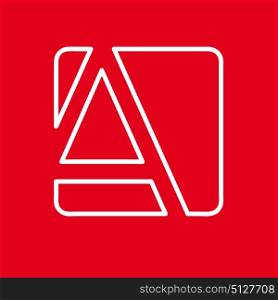 Vector initial letter A. Sign made with red line