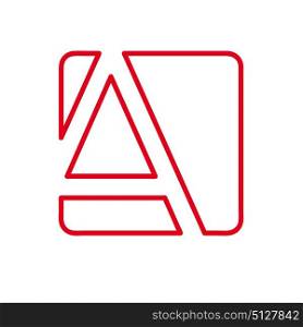 Vector initial letter A. Sign made with red line