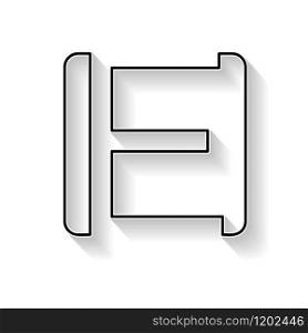 Vector initial letter E. Sign made with black line