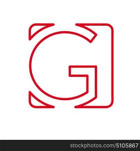 Vector initial letter G. Sign made with red line