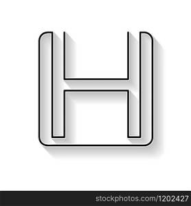Vector initial letter H. Sign made with black line