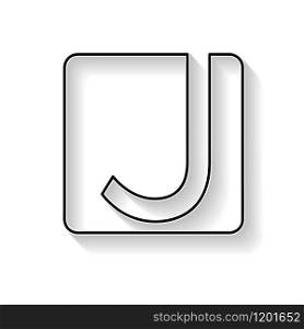 Vector initial letter J. Sign made with black line