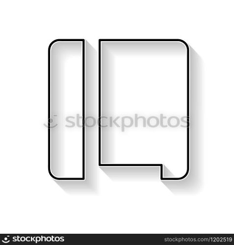 Vector initial letter L. Sign made with black line