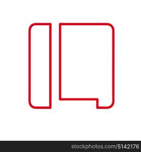 Vector initial letter L. Sign made with red line