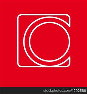 Vector initial letter O and number 0. Sign made with red line