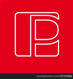 Vector initial letter P. Sign made with red line