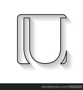 Vector initial letter U. Sign made with black line