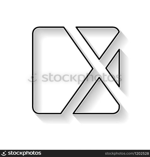 Vector initial letter X. Sign made with black line