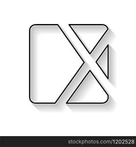 Vector initial letter X. Sign made with black line