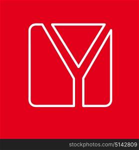 Vector initial letter Y. Sign made with red line