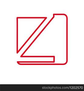 Vector initial letter Z. Sign made with red line