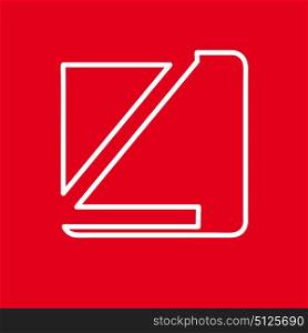 Vector initial letter Z. Sign made with red line