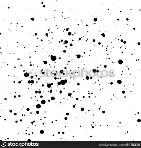 vector ink paint splatter texture. vector black monochrome ink paint splashes and splatters decorative realistic texture isolated on white background