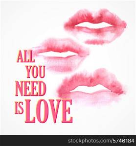 Vector inscription All You need is Love poster or greeting card