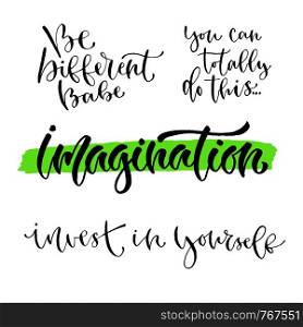 Vector inspirational calligraphy set. Modern hand-lettered prints and t-shirt design. Vector inspirational calligraphy set. Modern hand-lettered prints and t-shirt design.