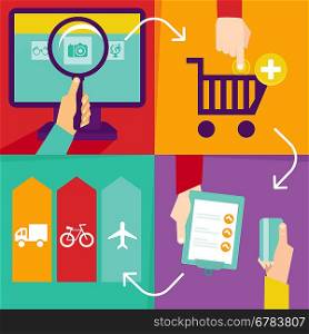 Vector internet shopping infographics