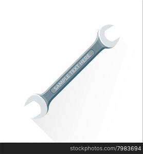 vector iron colored flat design metal textured wrench illustration isolated white background long shadow&#xA;