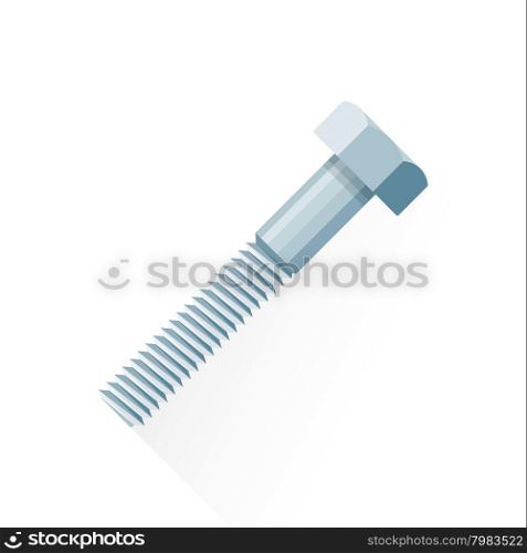 vector iron colored flat design metal wrench screw-bolt illustration isolated white background long shadow&#xA;