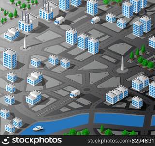 Vector is an isometric map of the area of the city