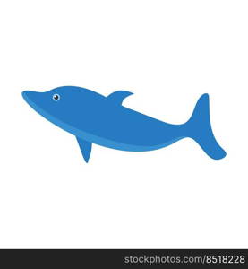 Vector isolated image for use in clipart. Dolphin on a white background for use in website design