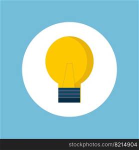 Vector isolated image for use in clipart or web design. Yellow light bulb icon for design on the theme of an idea or business