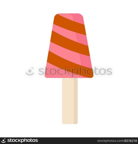 Vector isolated image for use in clipart. Pink popsicle on a white background for web design