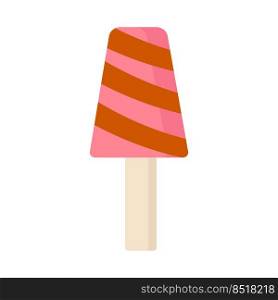 Vector isolated image for use in clipart. Pink popsicle on a white background for web design
