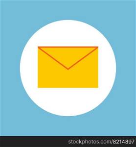 Vector isolated image for use in web design or clipart. The mail message icon in a white circle on a green background