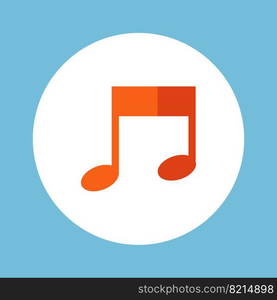 Vector isolated image for use in web design or clipart. The icon of music tracks is red in the form of notes