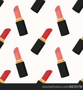 Vector isolated image for use in website design. Pink and red lipstick pattern on beige background