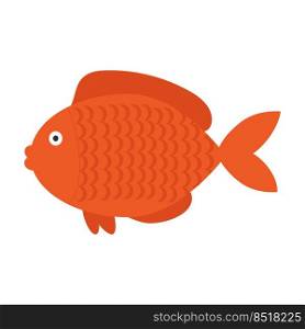 Vector isolated image for use in website design or as a print. Red fish on a white background for use in clipart