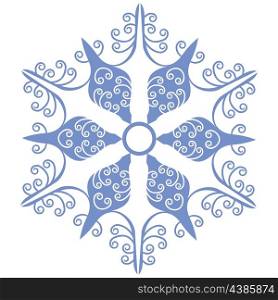 Vector. Isolated snowflake in color 01