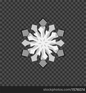 vector isometric snowflake icon on transparent background