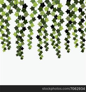 vector ivy seamless background. green ivy plant on a white wall