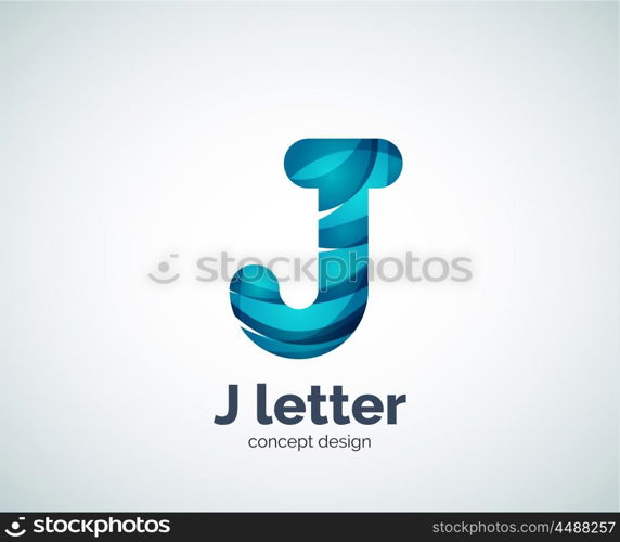 Vector j letter logo, abstract geometric logotype template, created with overlapping elements