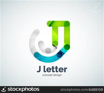 Vector j letter logo, abstract geometric logotype template, created with overlapping elements