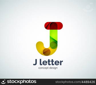 Vector j letter logo, abstract geometric logotype template, created with overlapping elements