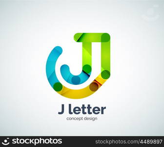 Vector j letter logo, abstract geometric logotype template, created with overlapping elements