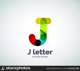 Vector j letter logo, abstract geometric logotype template, created with overlapping elements