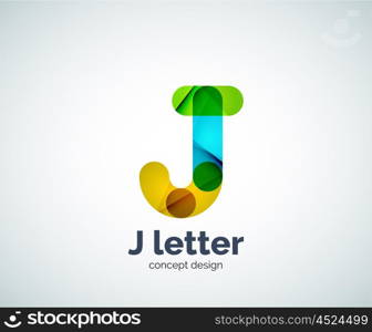 Vector j letter logo, abstract geometric logotype template, created with overlapping elements