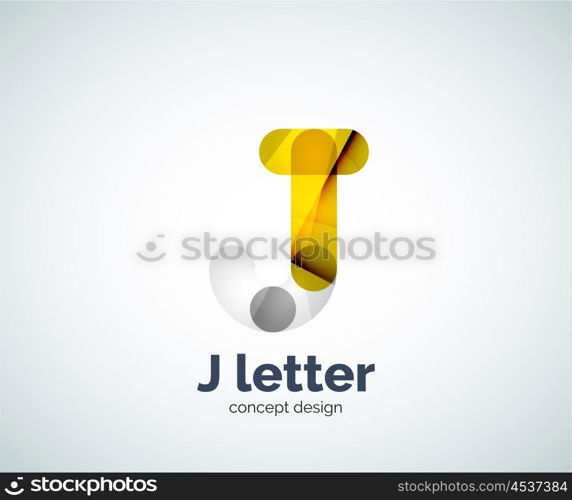 Vector j letter logo, abstract geometric logotype template, created with overlapping elements
