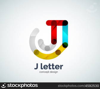 Vector j letter logo, abstract geometric logotype template, created with overlapping elements