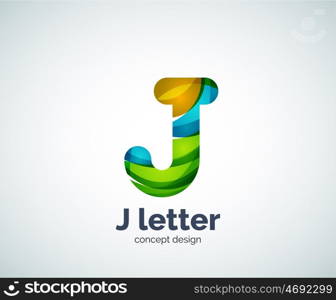 Vector j letter logo, abstract geometric logotype template, created with overlapping elements